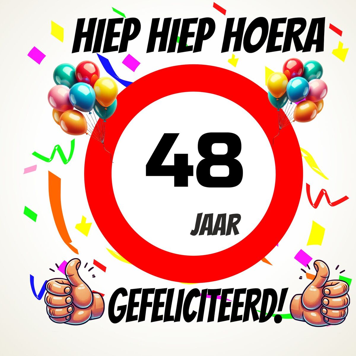 Verjaardags tegeltje 48 jaar