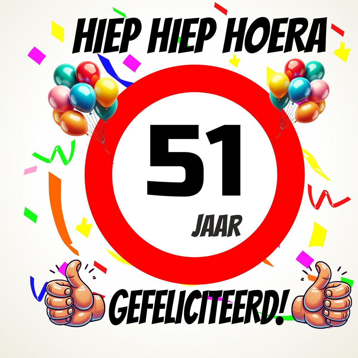 Verjaardags tegeltje 51 jaar