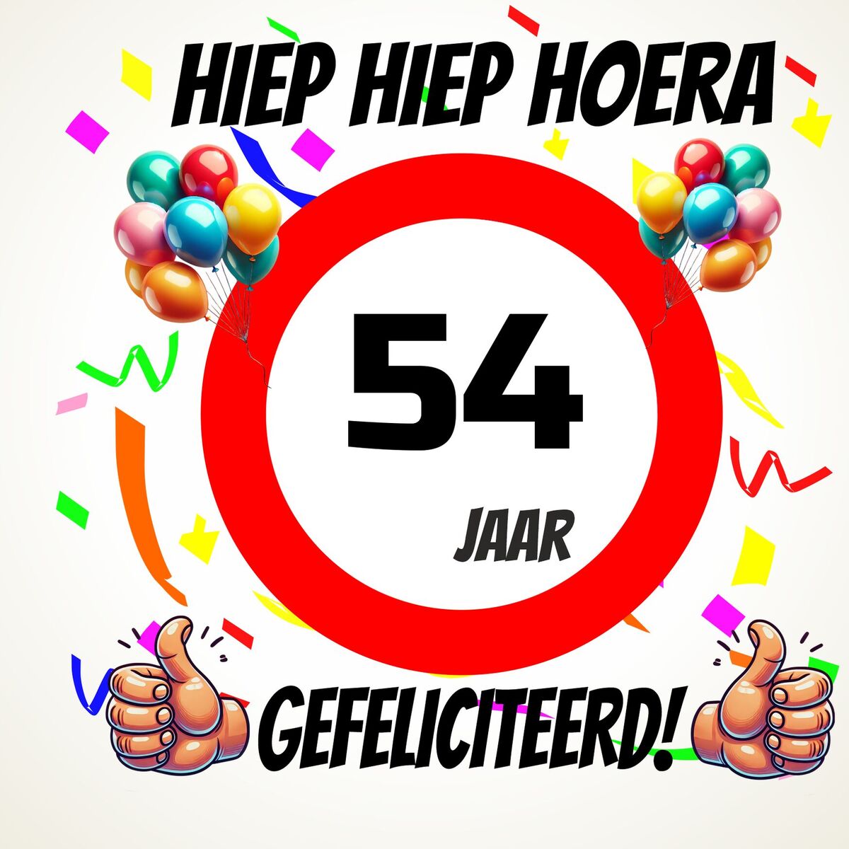 Verjaardags tegeltje 54 jaar