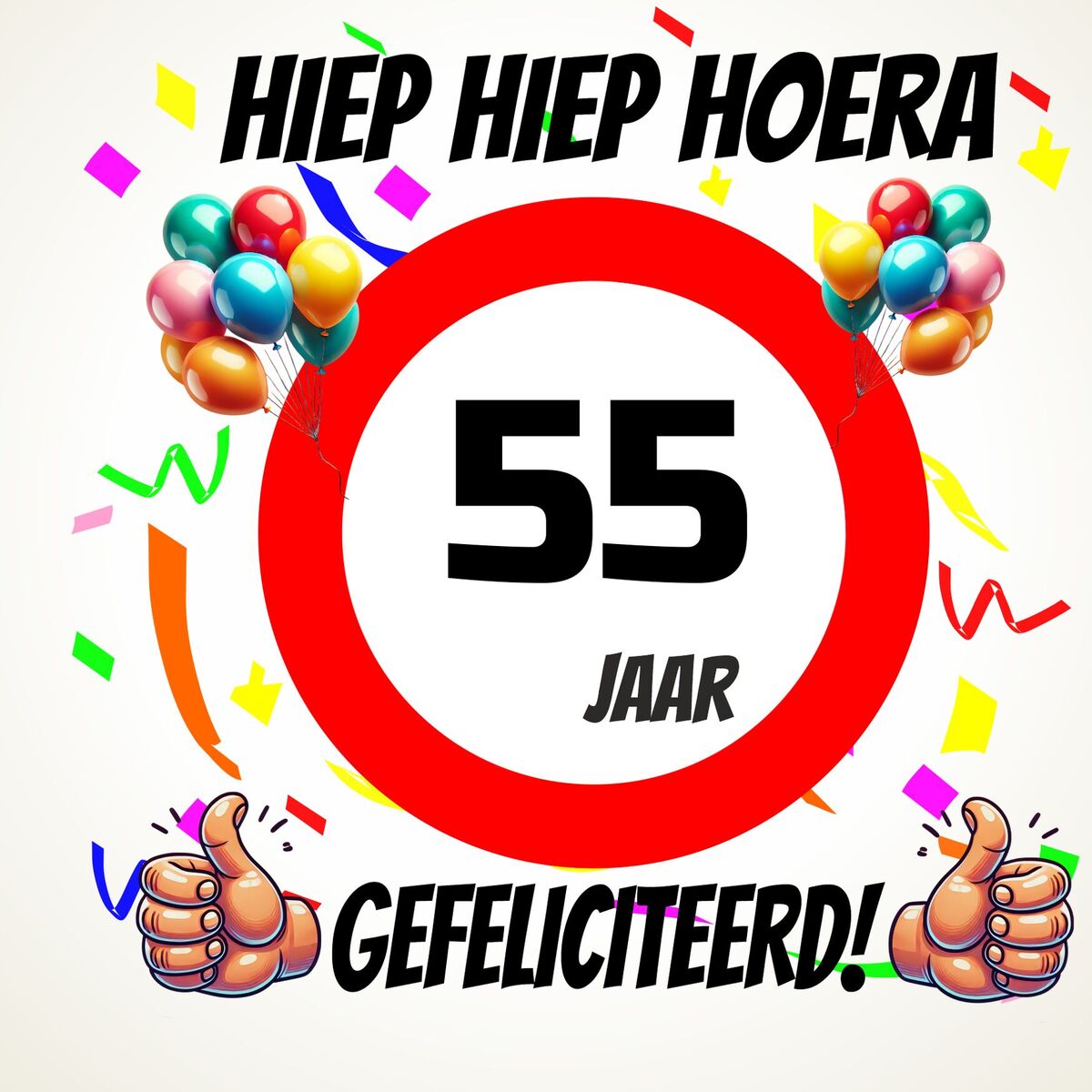 Verjaardags tegeltje 55 jaar