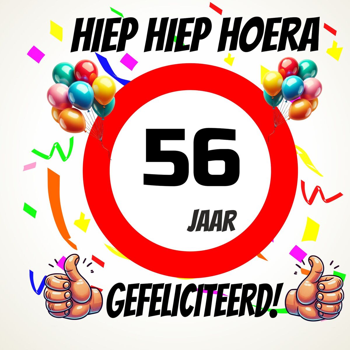 Verjaardags tegeltje 56 jaar