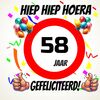 Verjaardags tegeltje 58 jaar