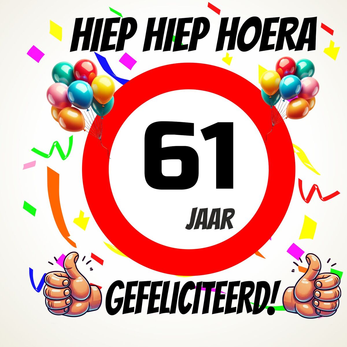 Verjaardags tegeltje 61 jaar