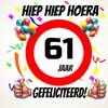 Verjaardags tegeltje 61 jaar