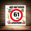 foto 2 Verjaardags tegeltje 61 jaar