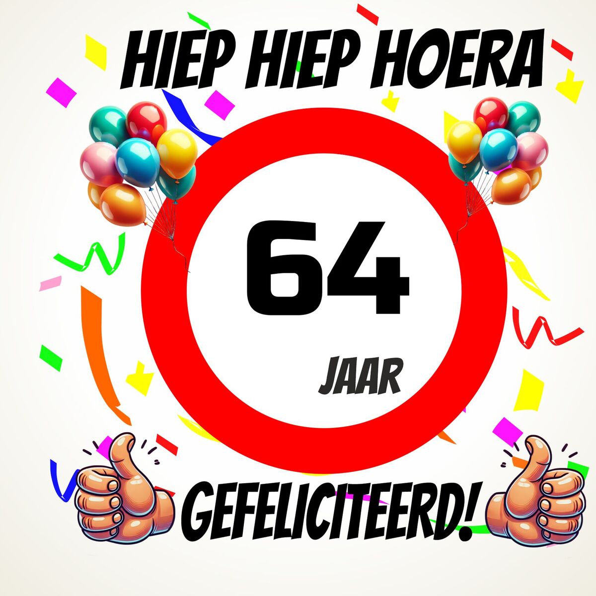 Verjaardags tegeltje 64 jaar