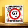 foto 4 Verjaardags tegeltje 67 jaar