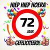 Verjaardags tegeltje 72 jaar