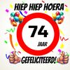Verjaardags tegeltje 74 jaar