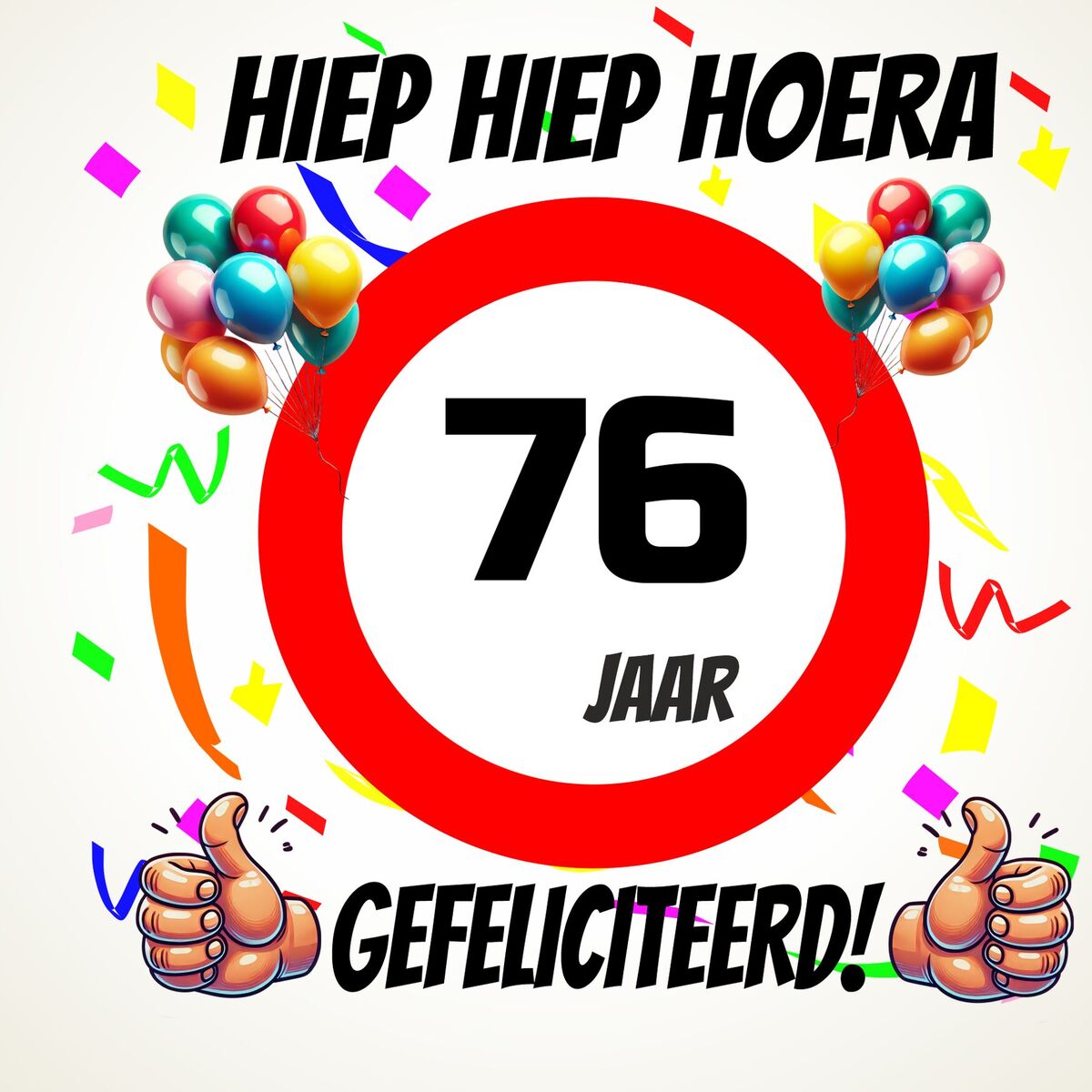 Verjaardags tegeltje 76 jaar