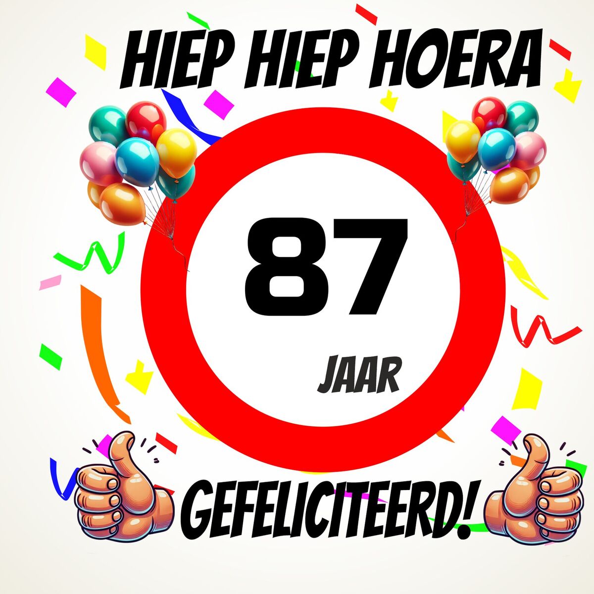 Verjaardags tegeltje 87 jaar