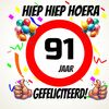 Verjaardags tegeltje 91 jaar
