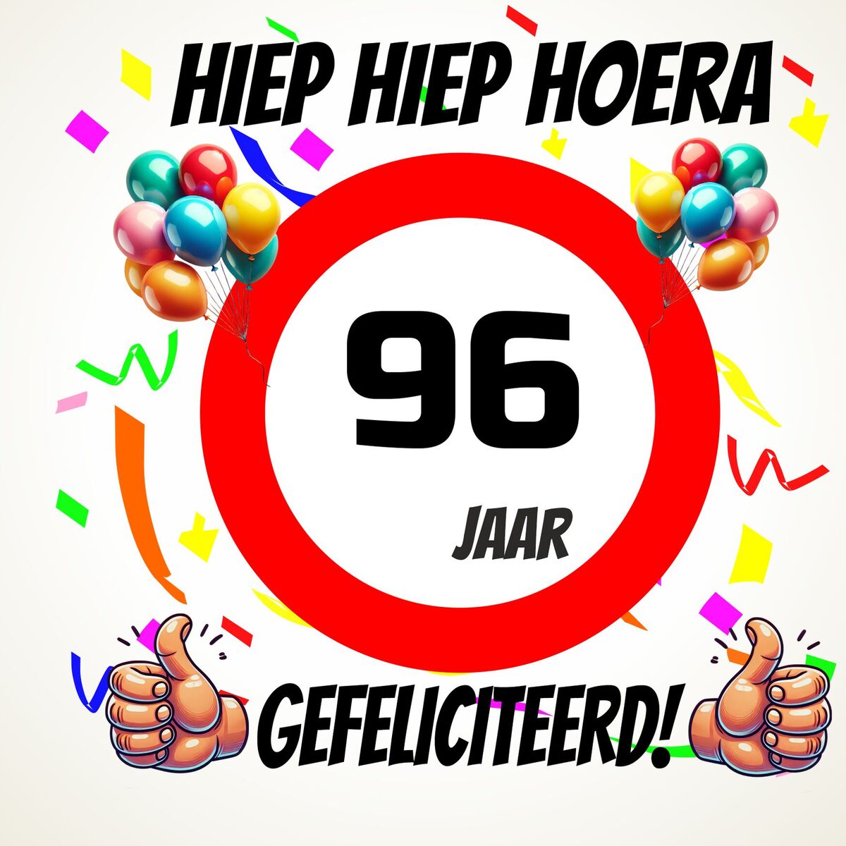 Verjaardags tegeltje 96 jaar