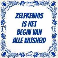 Zelfkennis is het begin van alle wijsheid tegeltje Zelfkennis is het begin van alle wijsheid tegeltje