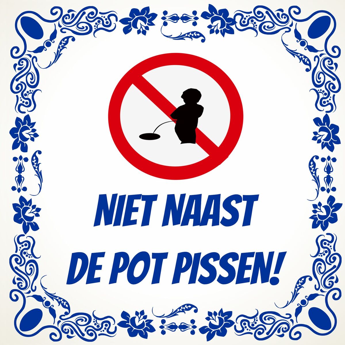 Humor tegel 15x15 cm niet naast de pot pissen leuke wc-decoratie