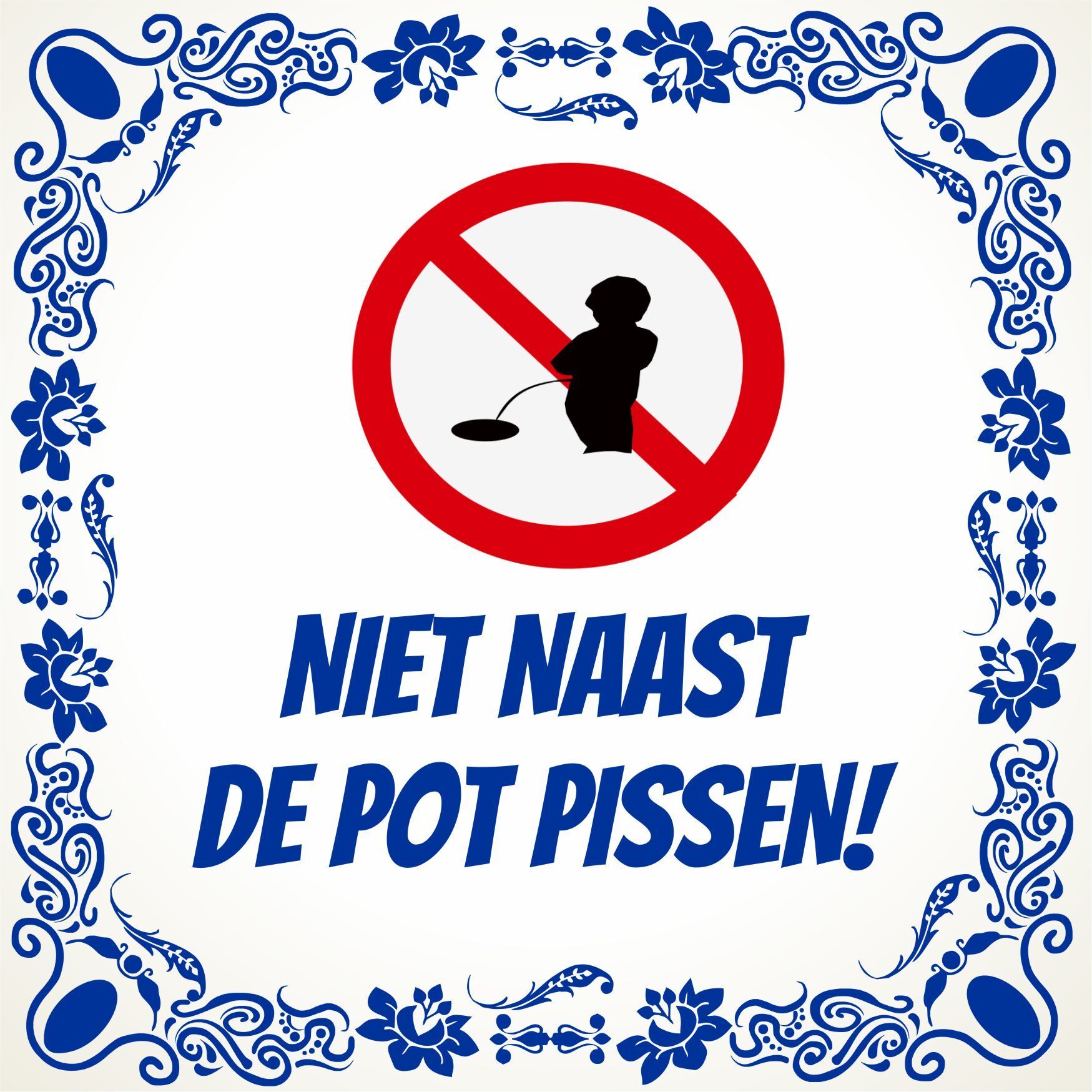 Niet naast de pot pissen tegel