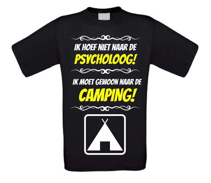 Grappig camping T-shirt