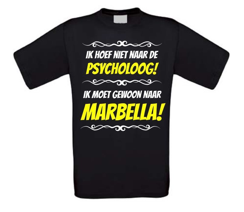 Grappig vakantie T-shirt Marbella