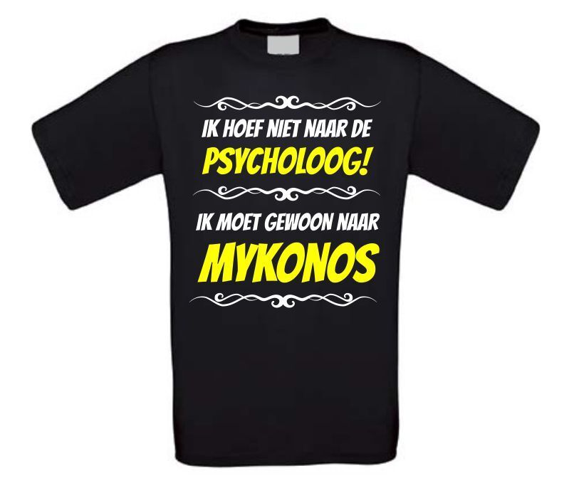 Grappig vakantie T-shirt Mykonos