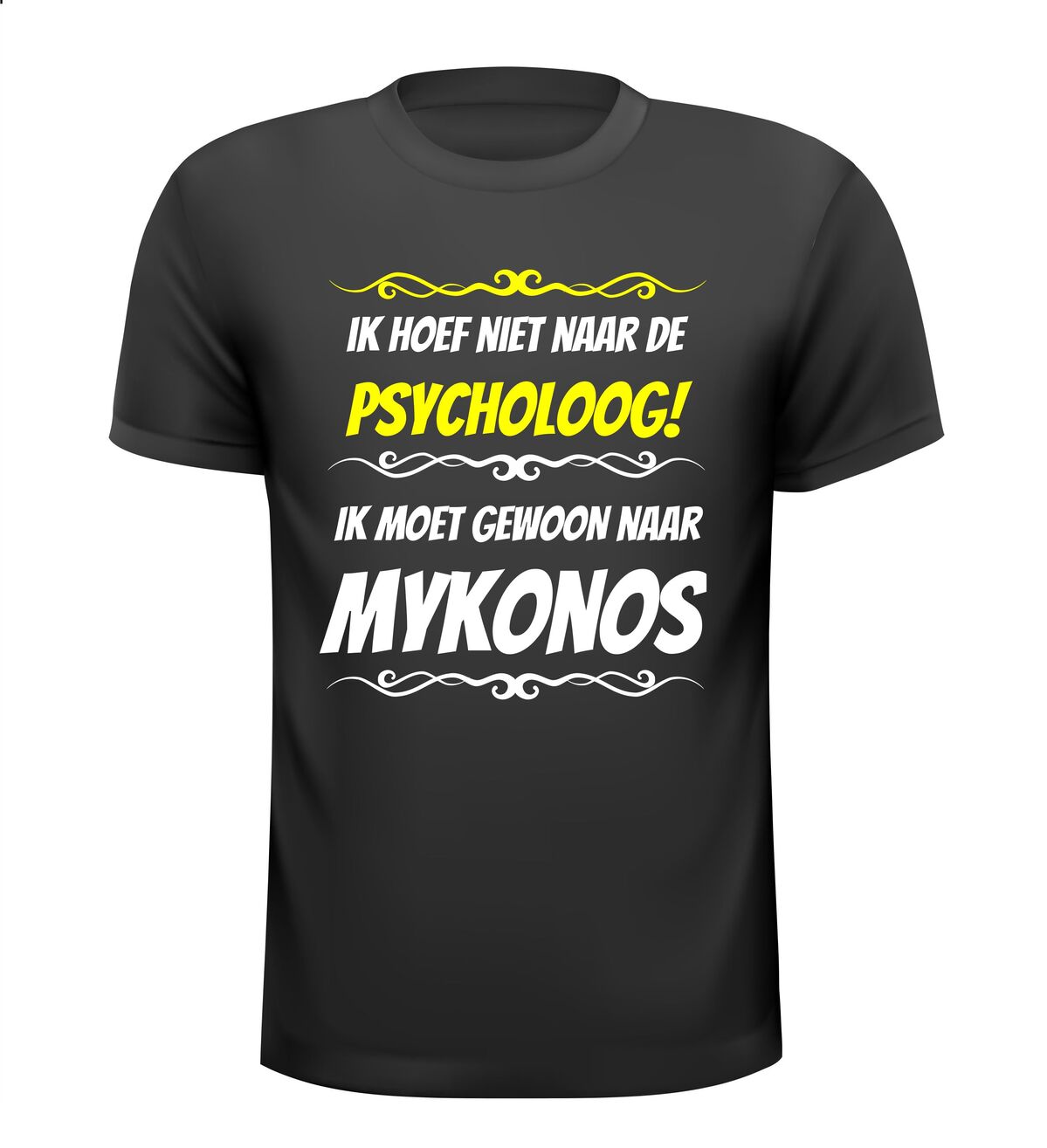 Grappig vakantie T-shirt Mykonos