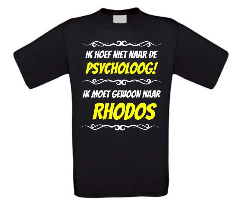 Grappig vakantie T-shirt Rhodos