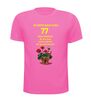 foto 11 Ik ben dan wel 77 jaar geworden! Geworden! ik zit nog niet achter de geraniums! verjaardag T-shirt