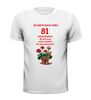 foto 13 Ik ben dan wel 81 jaar geworden! Geworden! ik zit nog niet achter de geraniums! verjaardag T-shirt