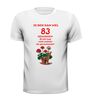 foto 13 Ik ben dan wel 83 jaar geworden! Geworden! ik zit nog niet achter de geraniums! verjaardag T-shirt