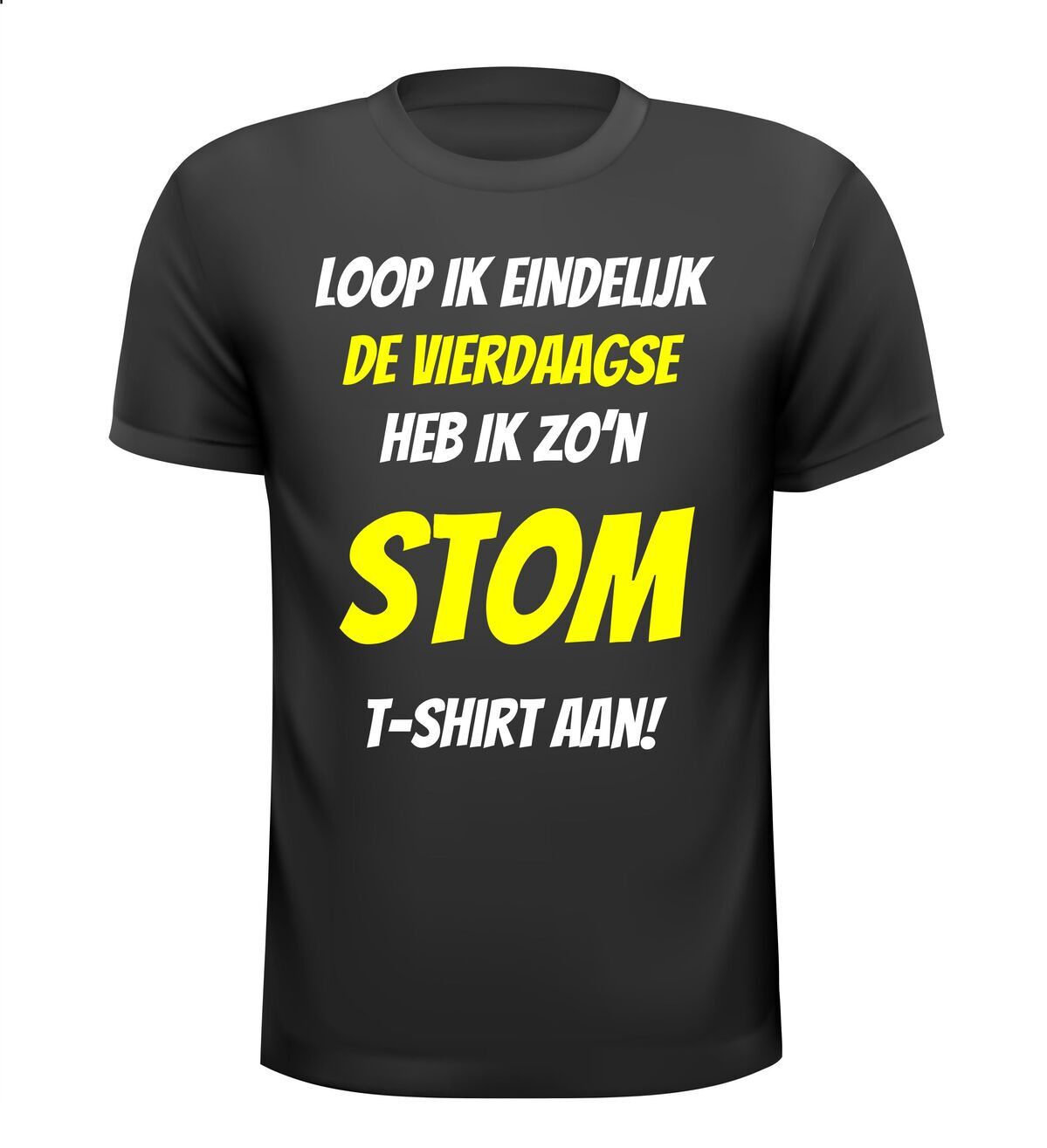 Loop ik eindelijk de vierdaagse heb ik zo’n stom t-shirt aan!