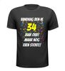 34 jaar verjaardag t shirt oud en stout