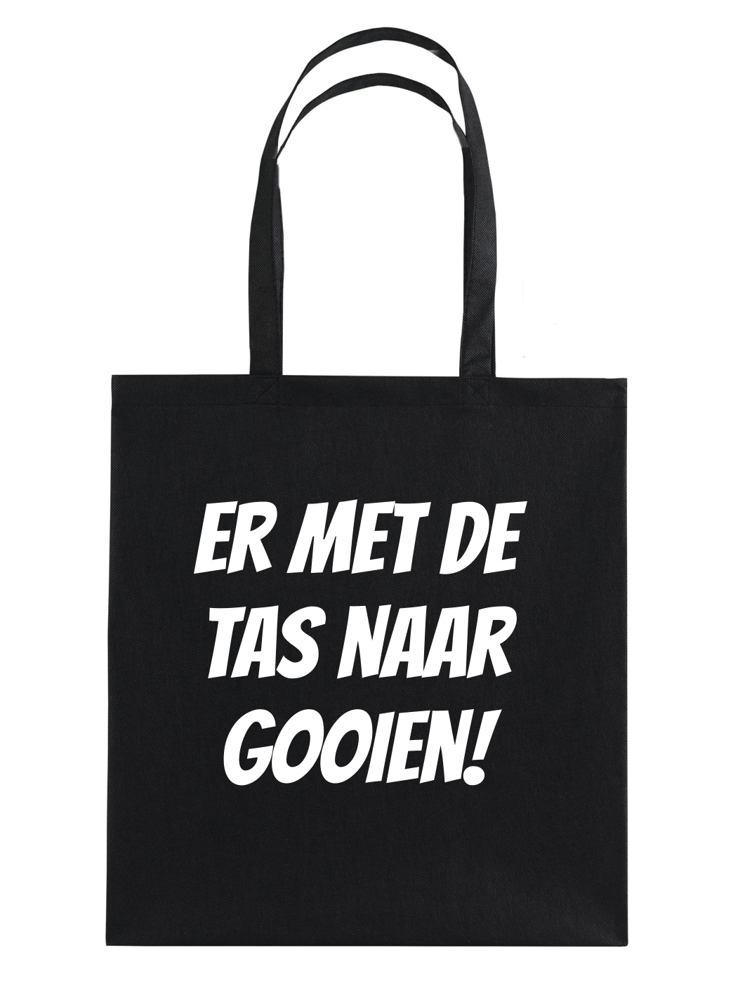 boodschappentas er met de tas naar gooien