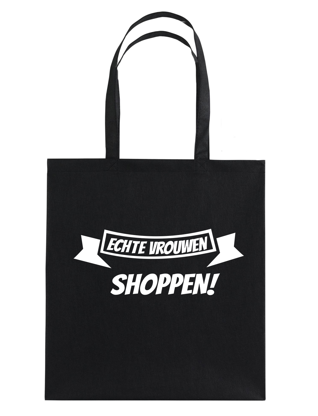 Echte vrouwen shoppen boodschappentas