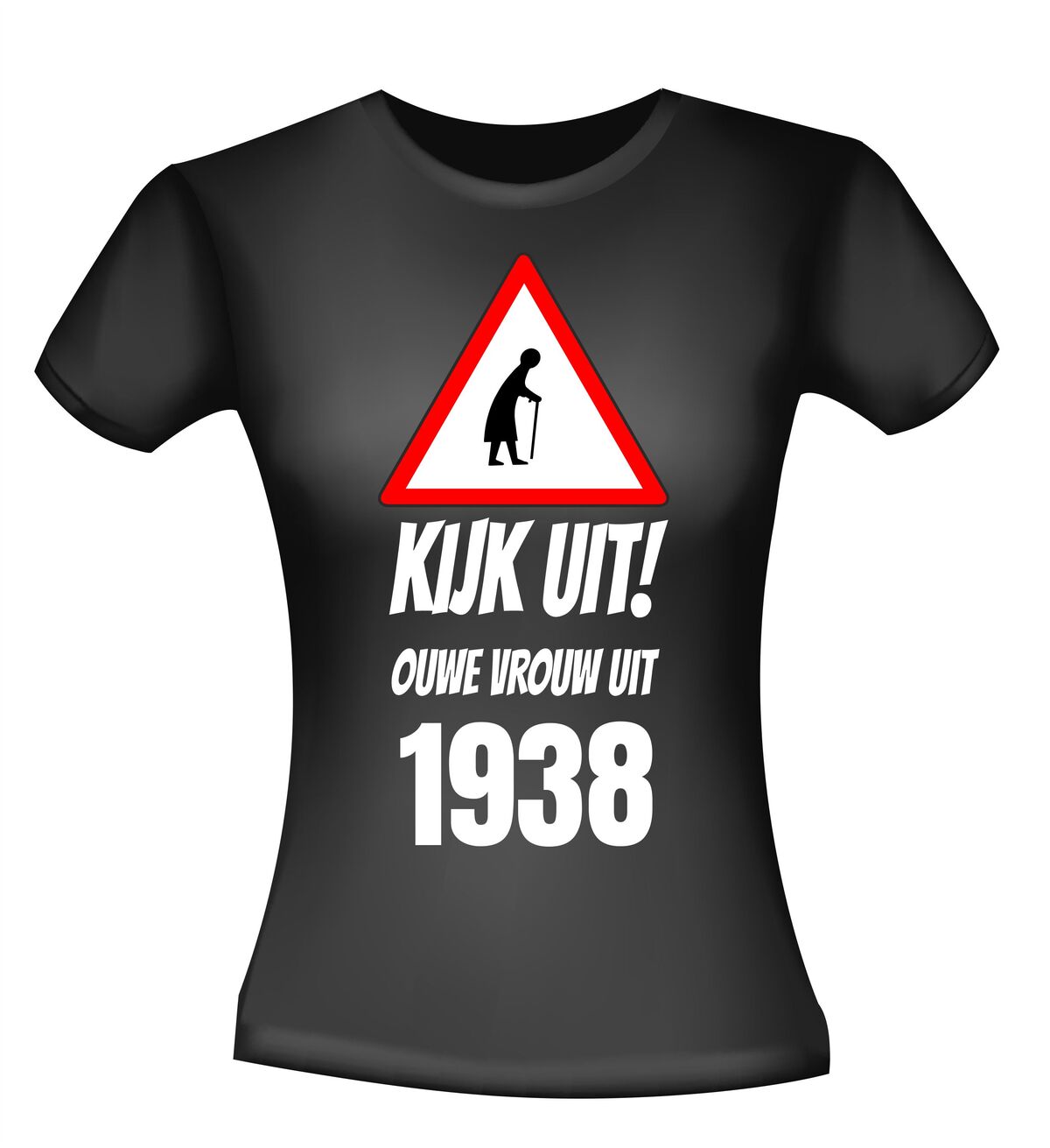 Geinig verjaardag T-shirt Kijk uit ouwe vrouw uit 1938