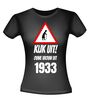 Grappig verjaardag T-shirt Kijk uit ouwe vrouw uit 1933