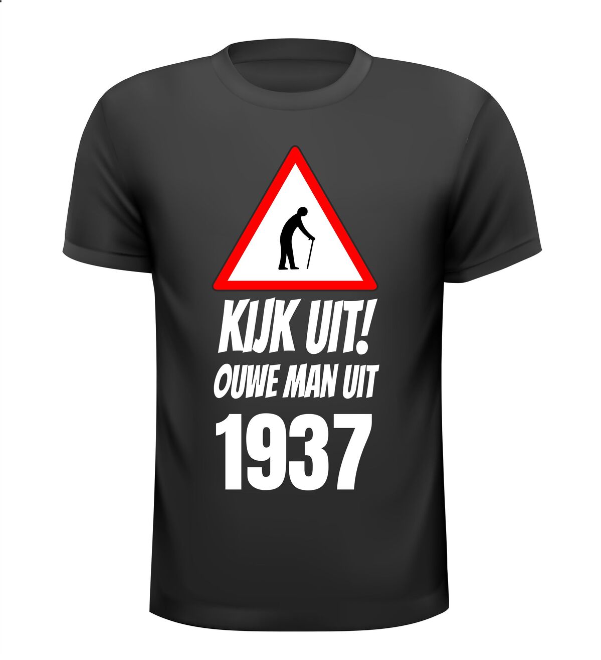 Kijk uit! Ouwe man uit 1937 leeftijd verjaardag shirt