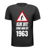Kijk uit! Ouwe man uit 1963 leeftijd T-shirt
