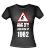 Kijk uit! Ouwe vrouw uit 1982 leeftijd T-shirt