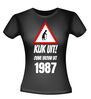 Kijk uit! Ouwe vrouw uit 1987 leeftijd T-shirt