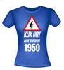 foto 3 Verjaardag t-shirt Kijk uit! Ouwe vrouw uit 1950