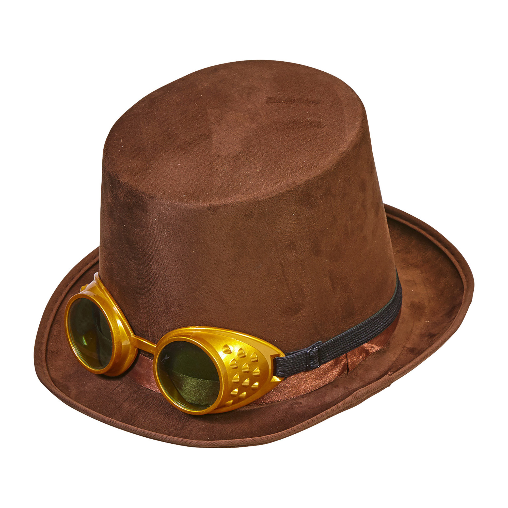 bruin Hoge hoed bruin steampunk met fantasy bril Henry