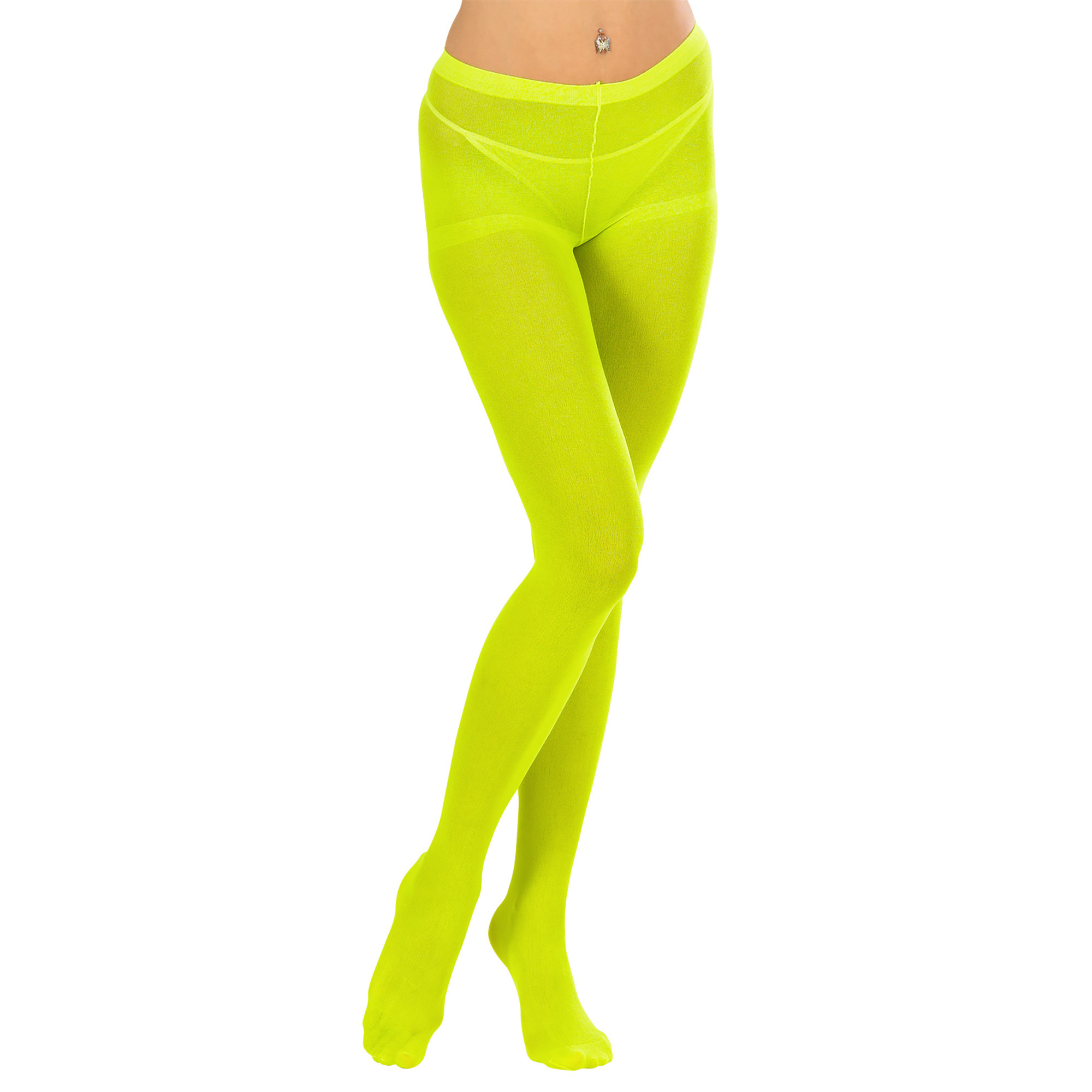 Groene neon panty fluoriserend dame