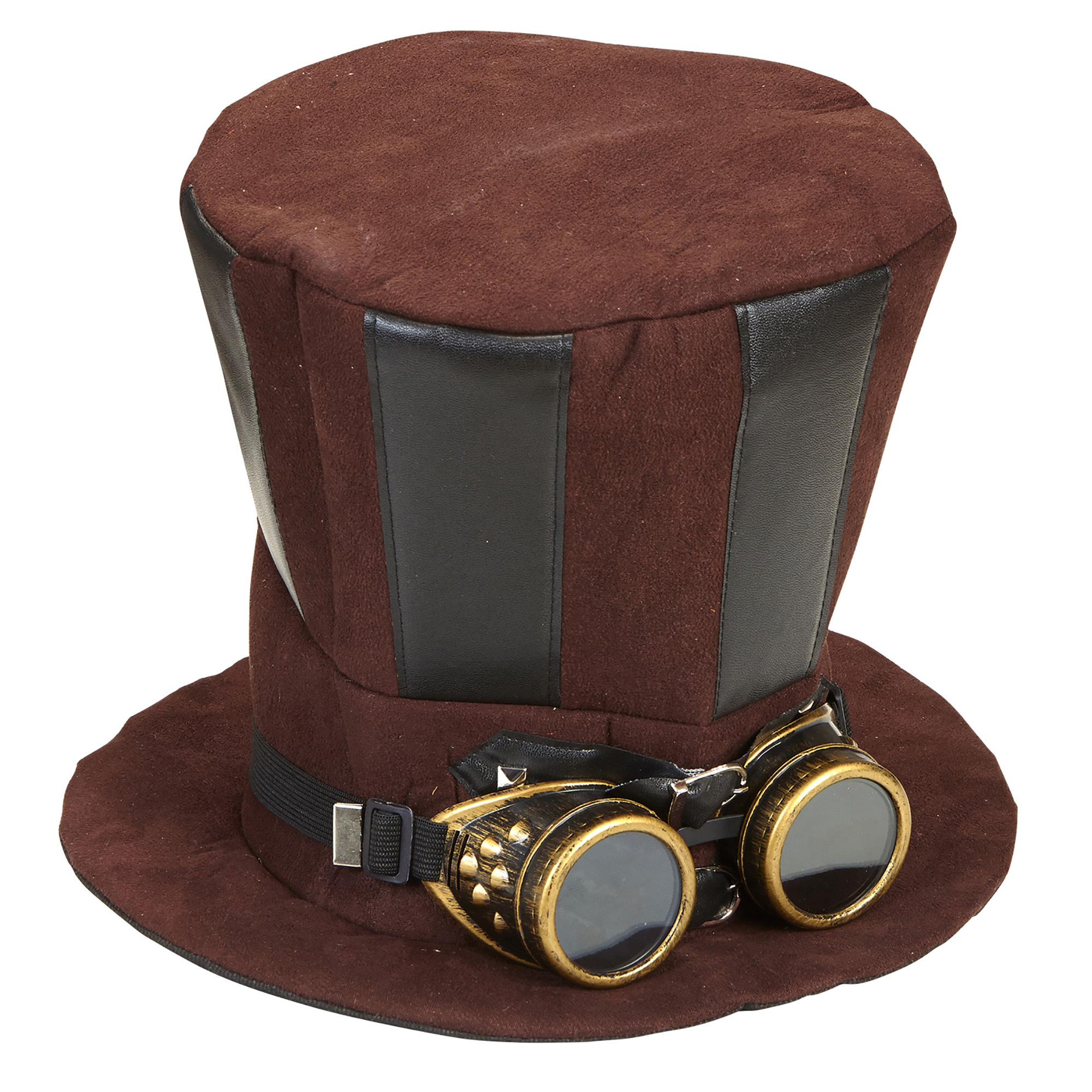 Hoge hoed bruin steampunk met fantasy bril