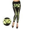 Legging zwart met neon groen skelet opdruk dame