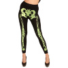 foto 3 Legging zwart met neon groen skelet opdruk dame