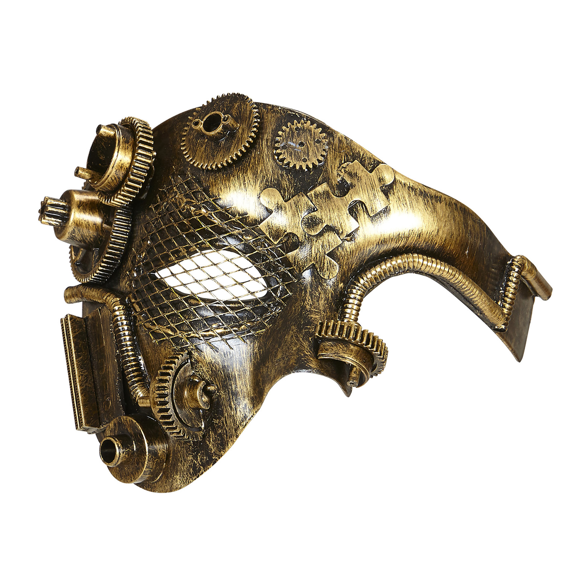 Steampunk halfgezicht masker koper mechanisch