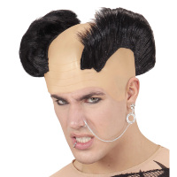 Zwarte hanenkam dubbel volwassen punker hardrocker volwassen Zwarte hanenkam dubbel volwassen punker hardrocker volwassen