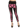 foto 3 Zwarte legging met neon roze skeletprint dames kostuum eye-catcher