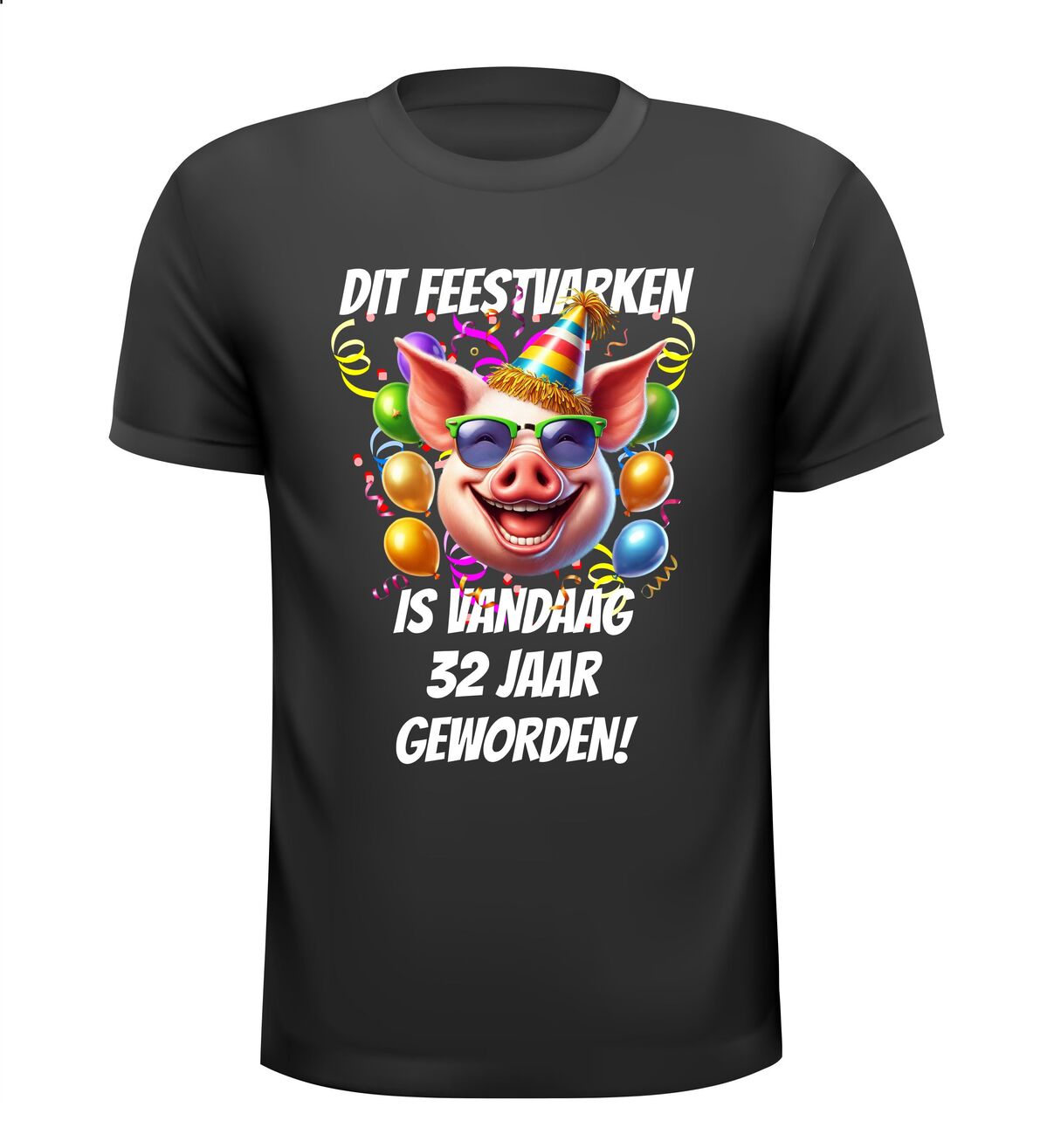 32 jaar leeftijd shirt verjaardag feestvarken