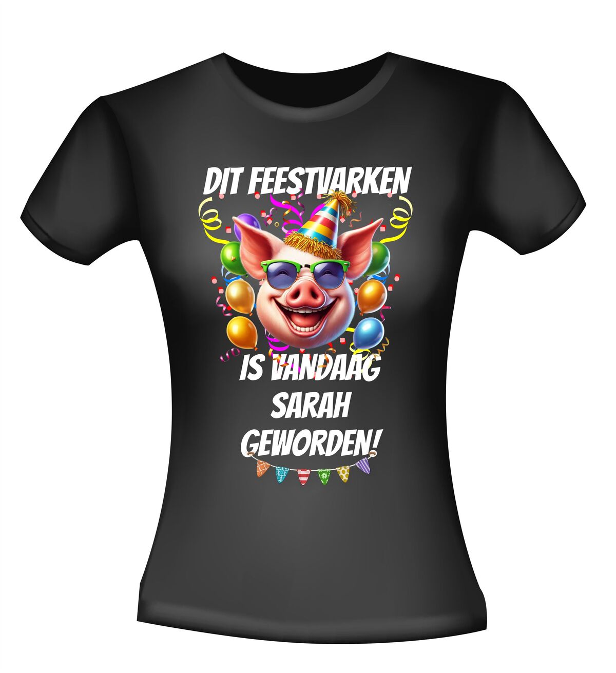 Fonkelnieuw 50 jaar feestvarken sarah shirt verjaardag BE-92