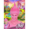 foto 2 Gekke trollen pruik roze volwassen